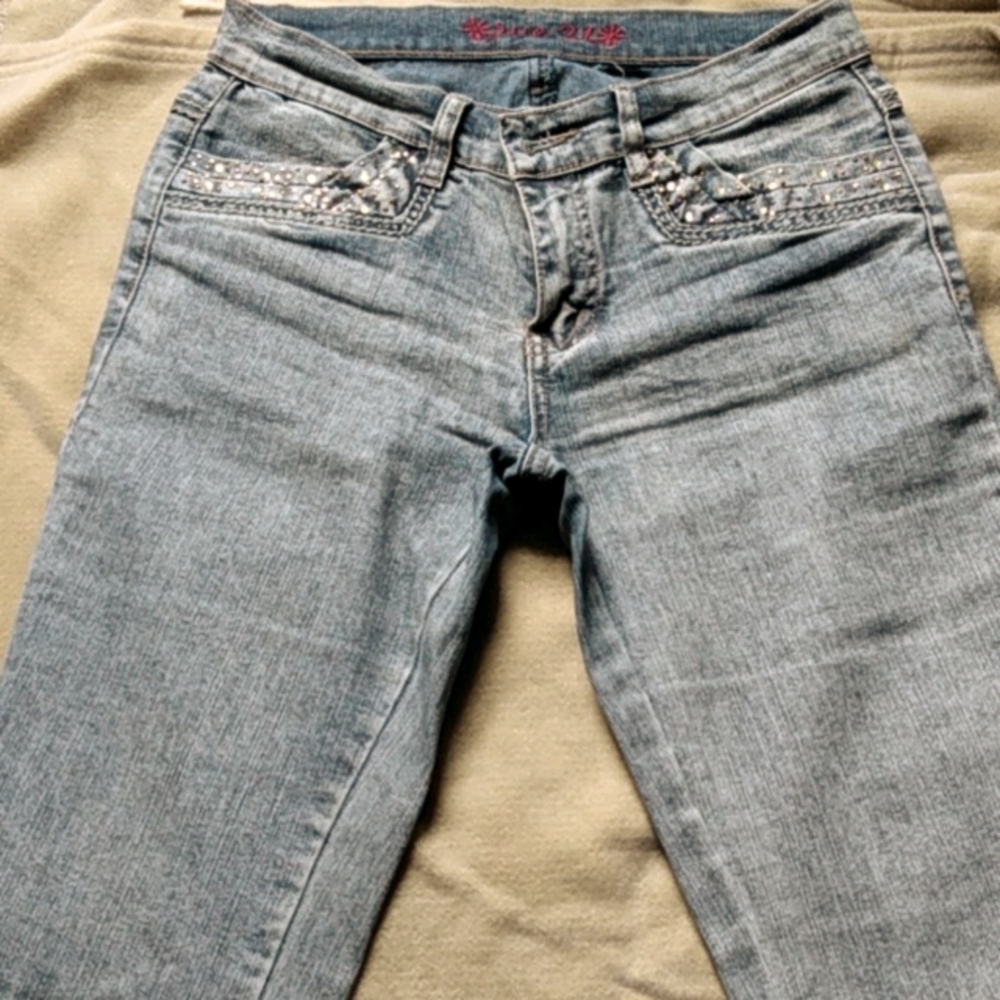 Blue grey stretch jeans